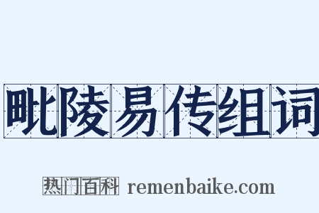 毗陵易传组词是什么意思的图片